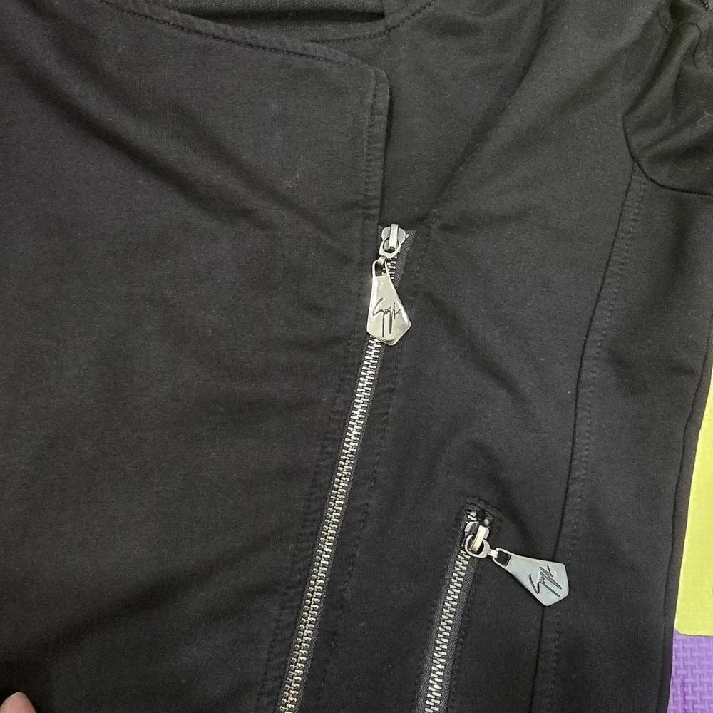 Giuseppe Zanotti Asymmetric Zip Biker Hoodie Jacket |‎ Size 40 S | Beaded...